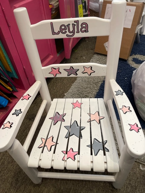 Leyla Stars Wood Rocking Chair