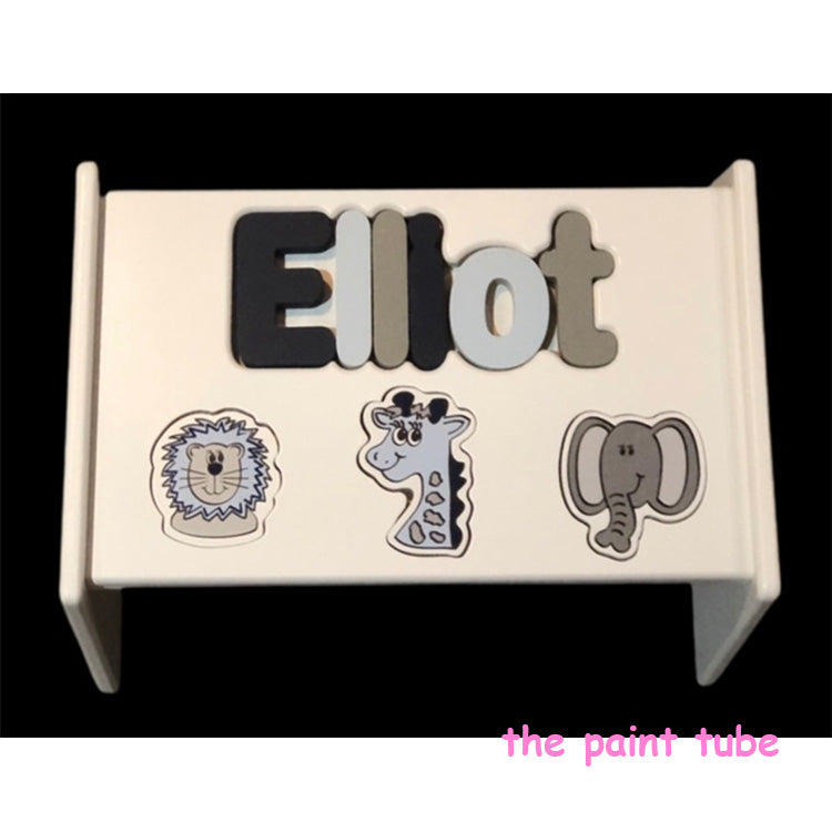 Elliot Blues /Grey Transportation Puzzle Stool