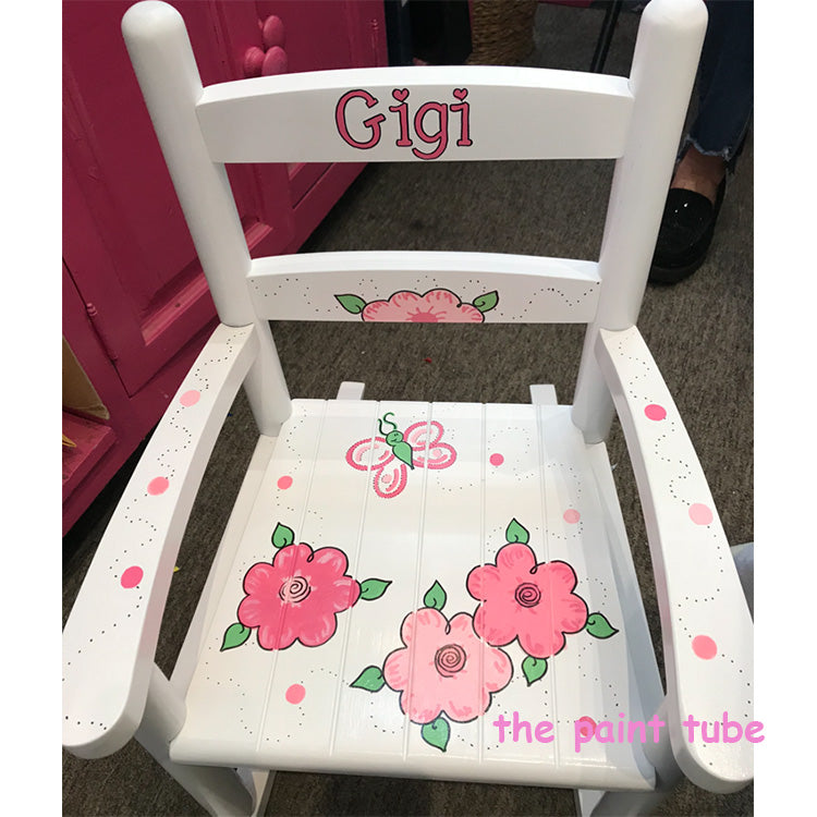 Gigi Butterfly Flowers Rocking Chair The Paint Tube