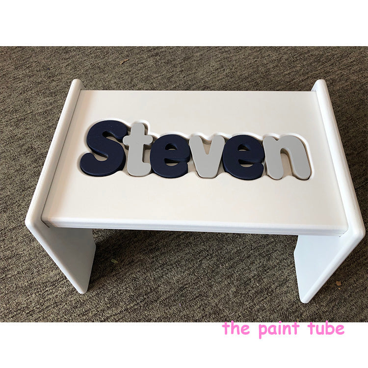 Sean Navy/Grey Puzzle Stool
