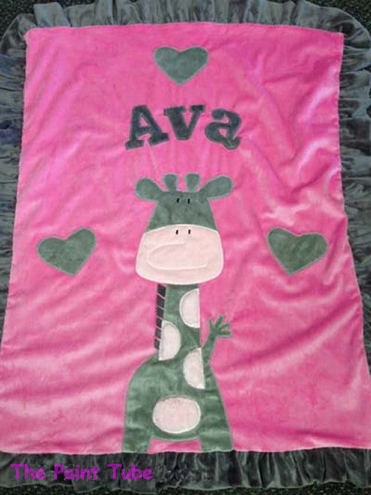 Ava Giraffe Minky Blanket