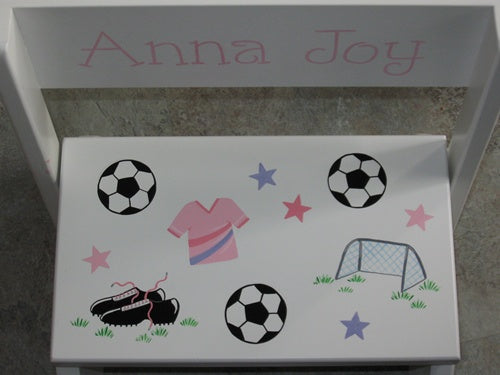 Anna Joy Soccer Design  Step Stool