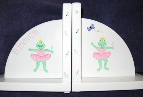 Ballerina Dancing Frog Bookends