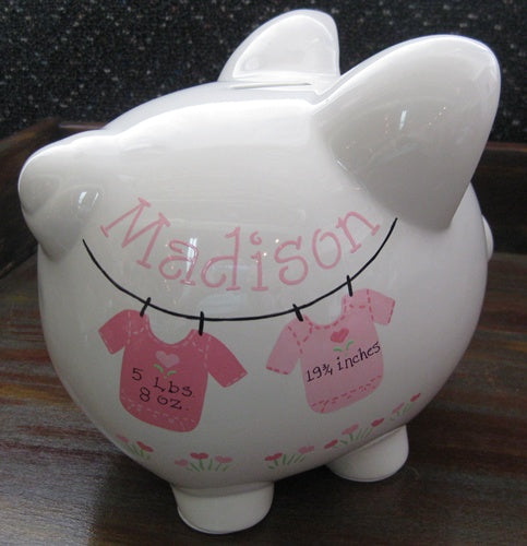 Baby Onesies Design Ceramic Piggy Bank