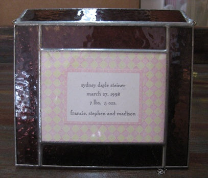 Birth Announcement Stain Glass Keepsake Box
