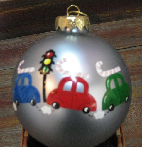 Car/Candy Cane and Sports Team Personalized Christmas Balls