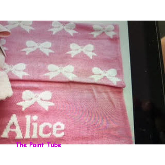Alice Bows 100% Cotton Knit Blanket1