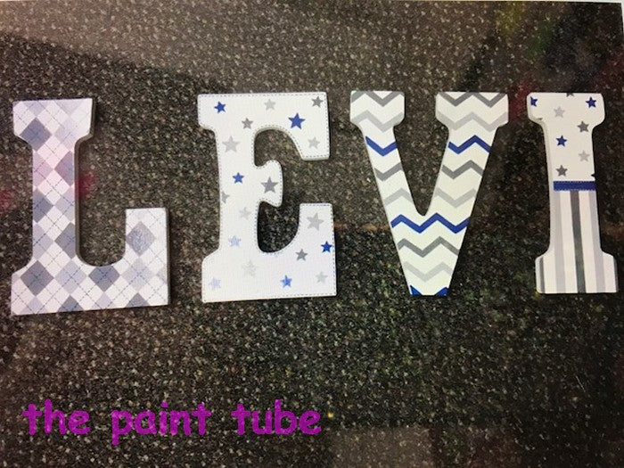 All Caps Levi Geometric Theme Individual Wall Letters