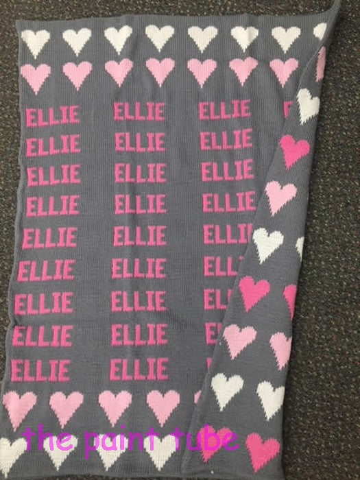 Ellie Hearts Design Cotton Blanket