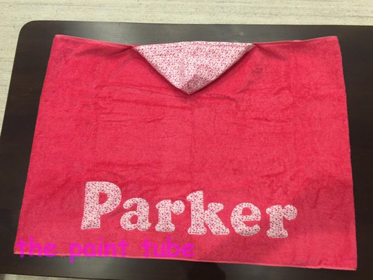 Parker Pink  Hearts Toddler Hooded Towel