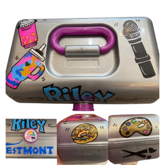 Riley Hand Painted Personalized Caboodle