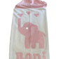 Roni Minky Pink Glitter Look  Elephant Design Hooded Towel