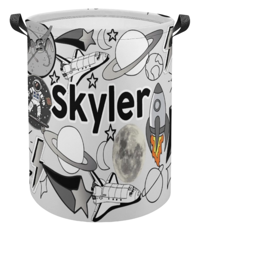 Skyler Space Theme Personalized Canvas  Storage Hamper/Toy Bin