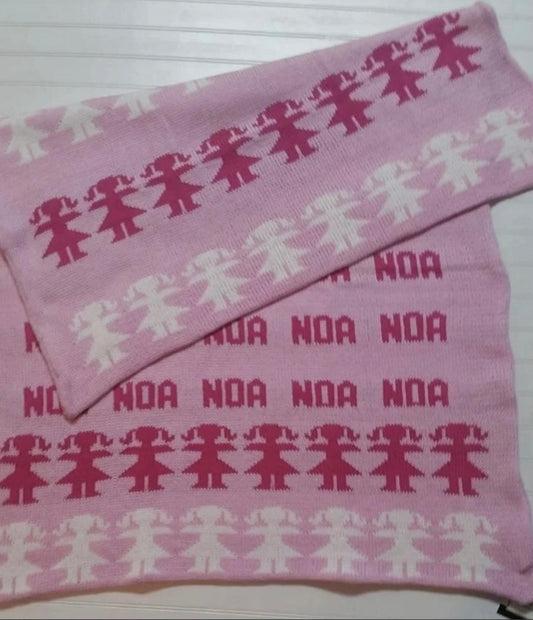 Noa Paper Dolls Personalized Cotton Knit Blanket