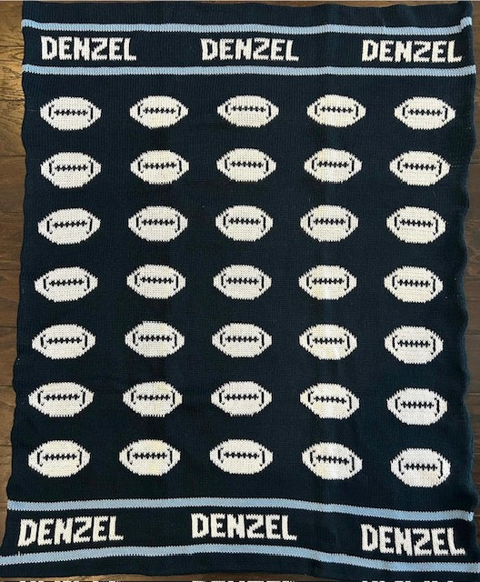 Denzel Football Personalized Cotton Knit Blanket