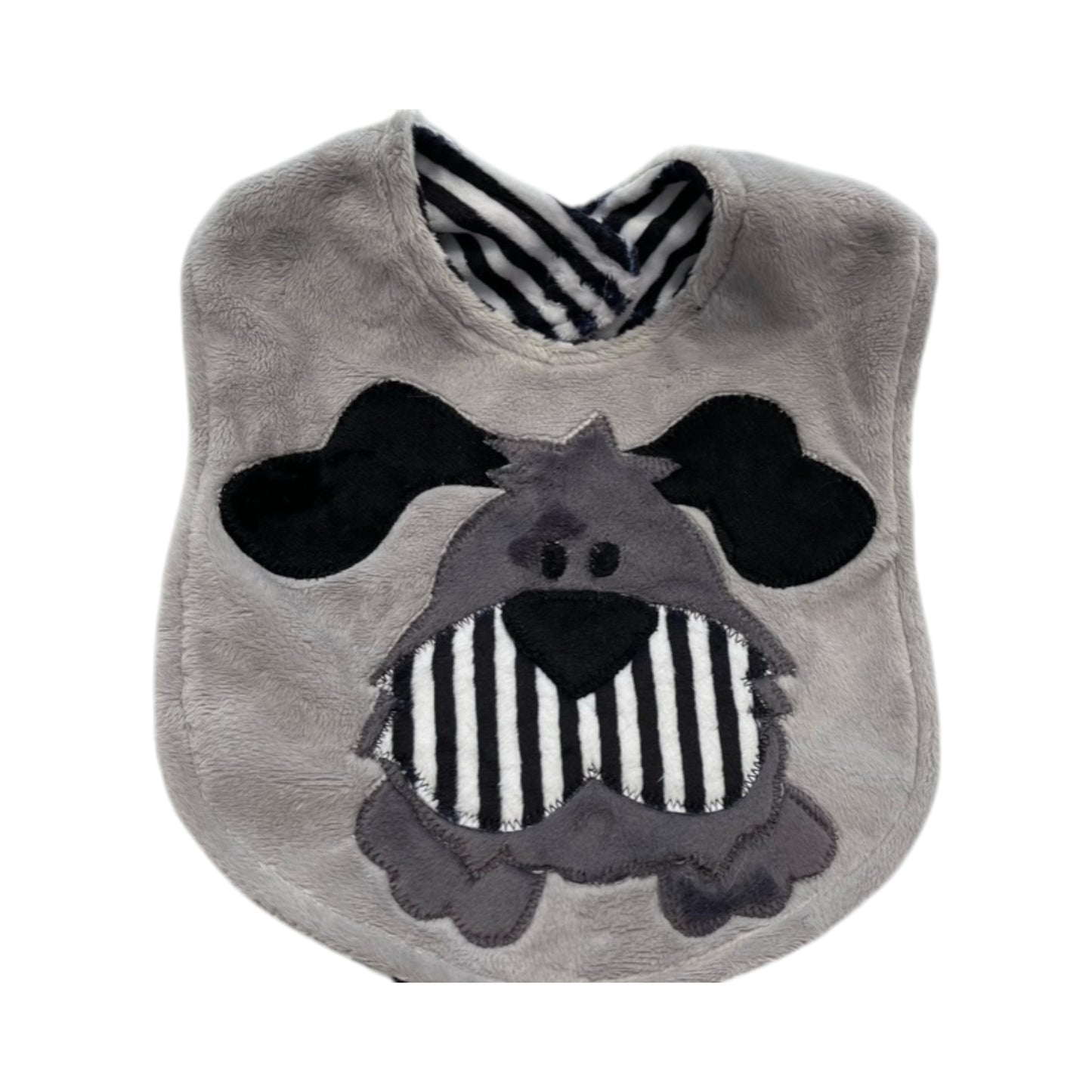 Stripe Face Minky Dog Bib