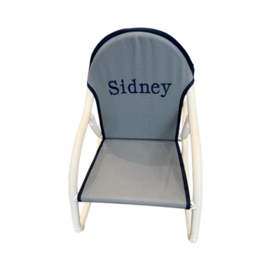 Sidney Grey/Navy Trim Embroidered  Name Rocker