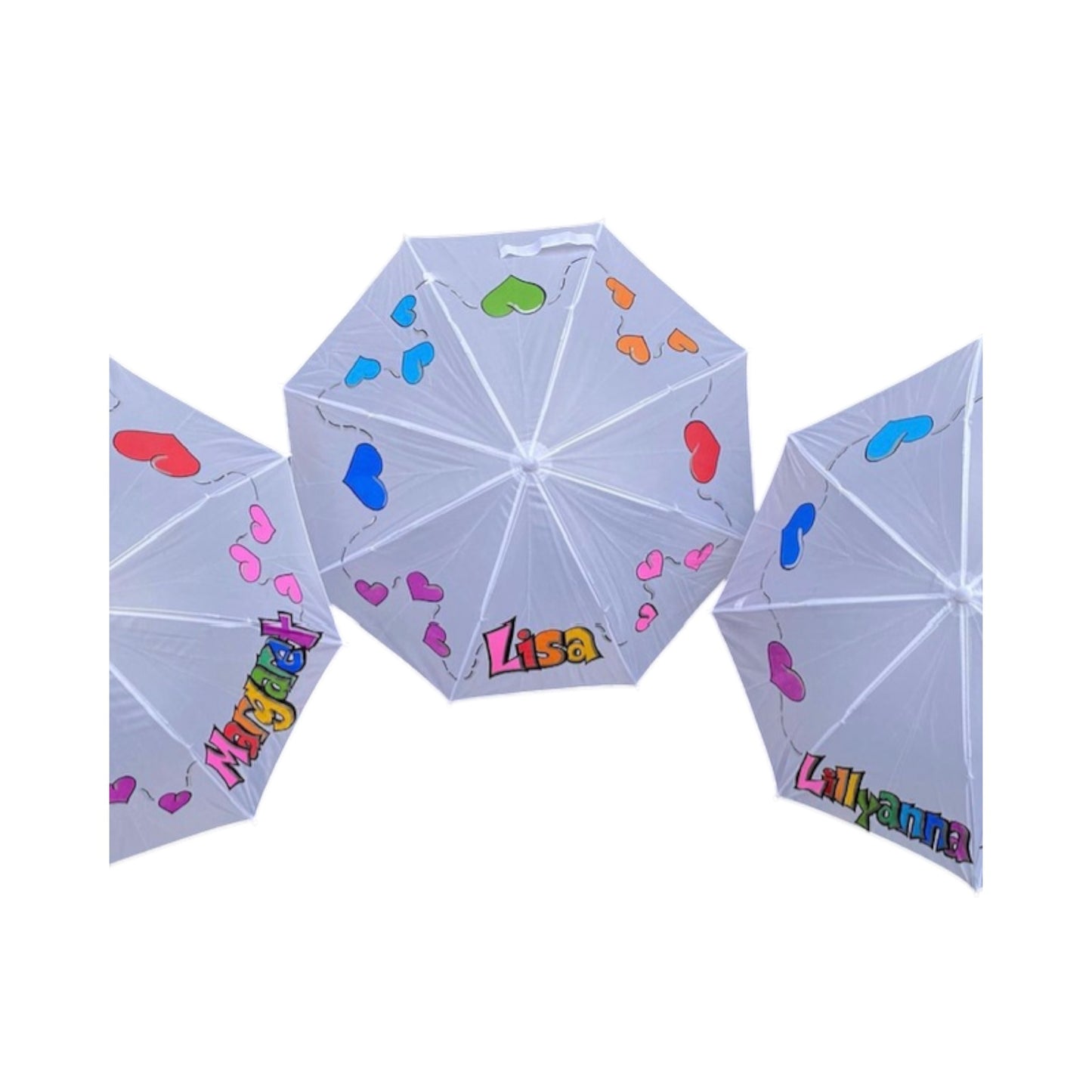 Lisa Hearts Hand Painted Personalized Umbrella