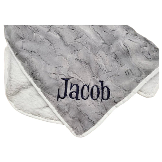 Jacob Grey Minky/Sherpa Blanket
