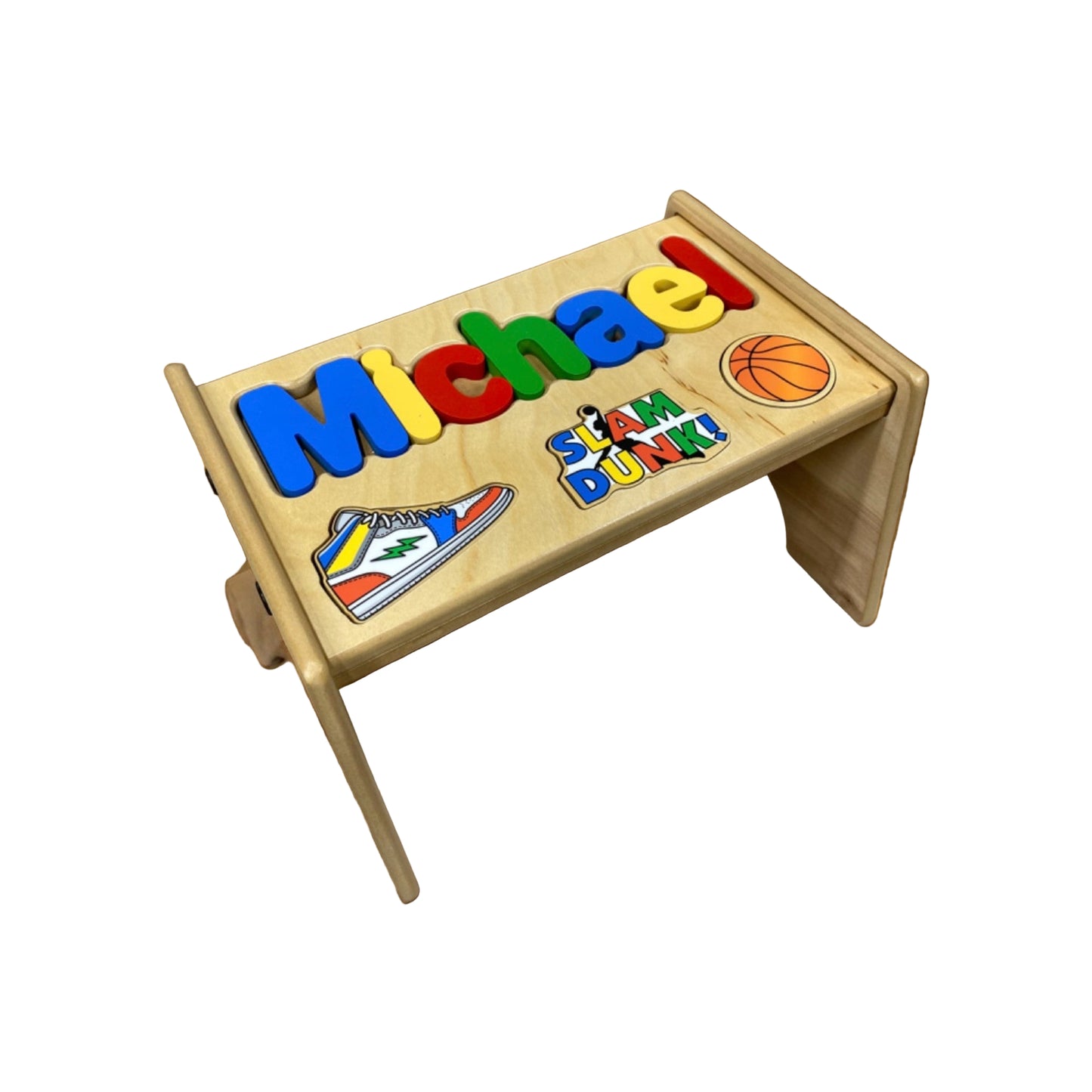 Michael Basketball Theme Puzzle Stool
