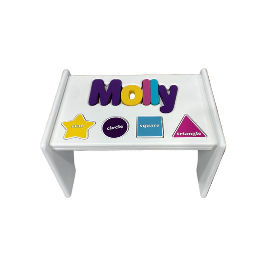 Molly Hot Pastels Shapes Puzzle Stool
