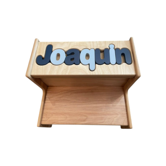 Joaquin Natural Wood 2 Step UP Puzzle Stool
