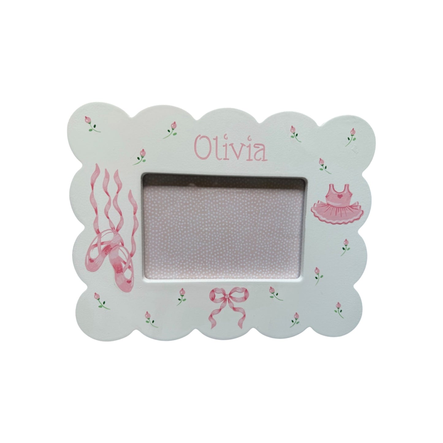 Olivia  Ballet Theme Scallop  Personalized Picture Frame