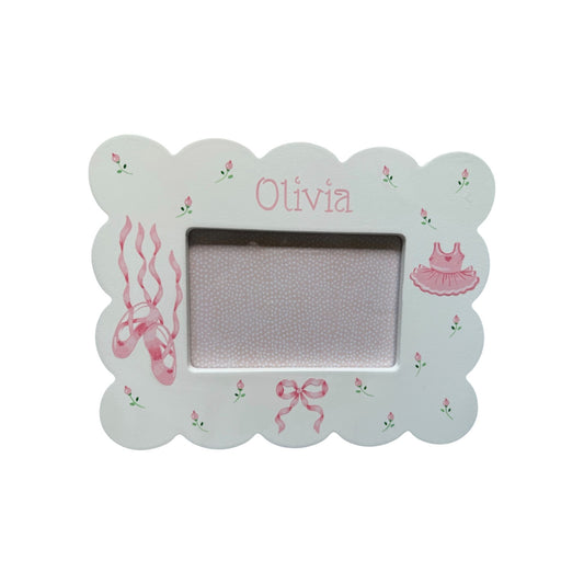 Olivia  Ballet Theme Scallop  Personalized Picture Frame