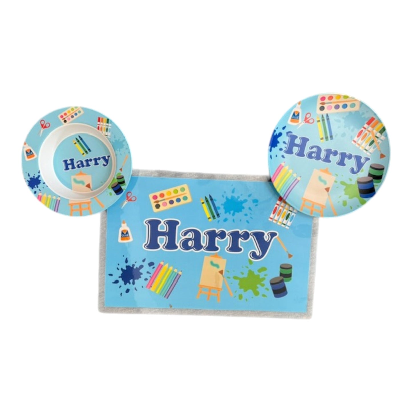 Harry Art Theme Kids  Personalized Microwaveable Dishwasher Safe Dish Set