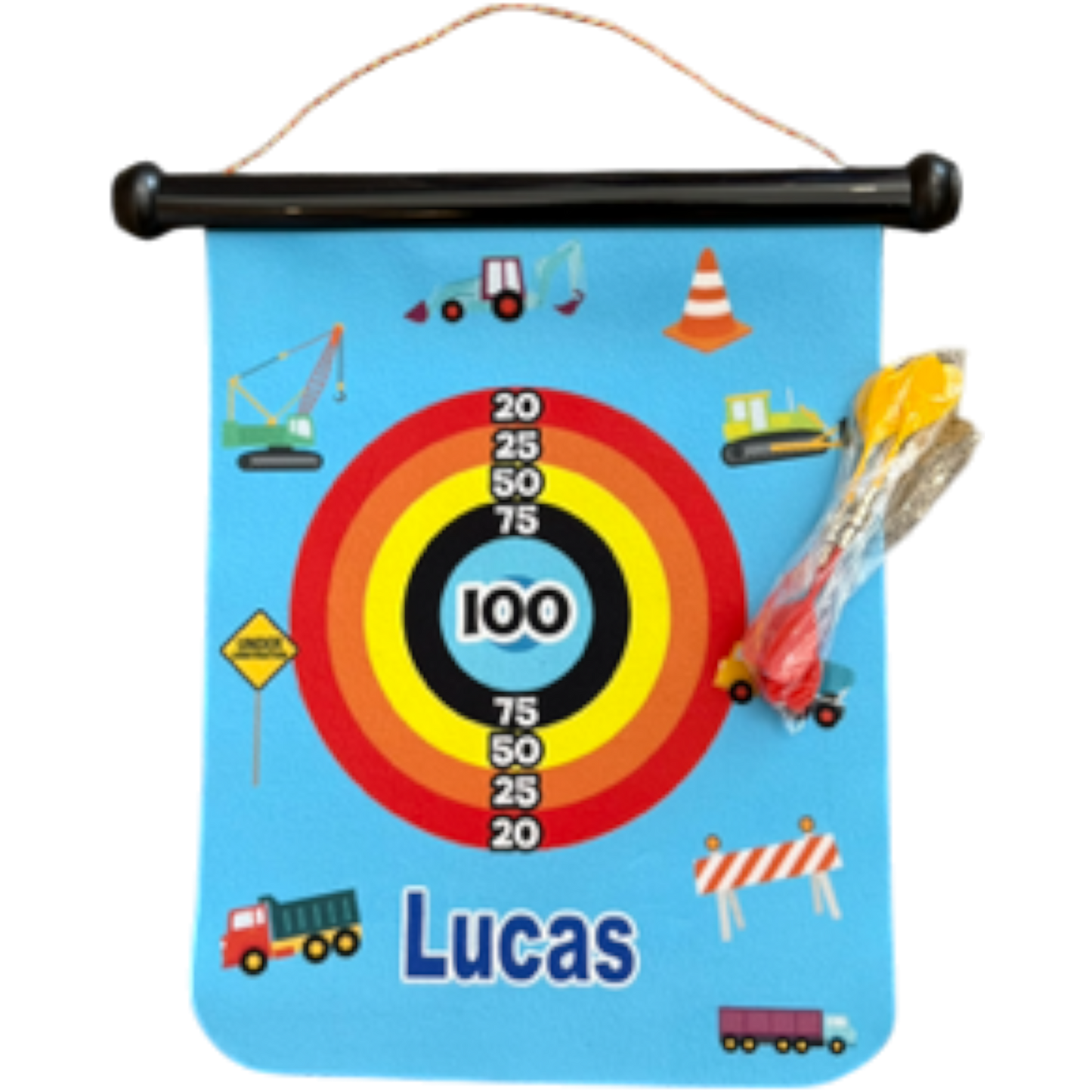 Lucas Construction Theme Magnetic Dart Safe Game