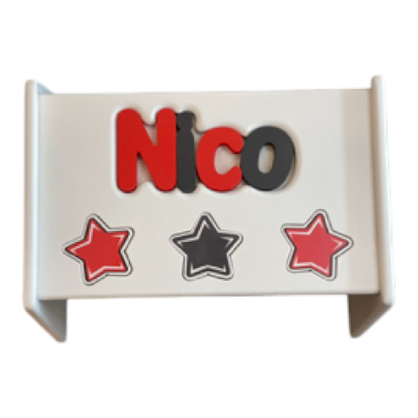 Nico Red/Black Stars Puzzle Stool