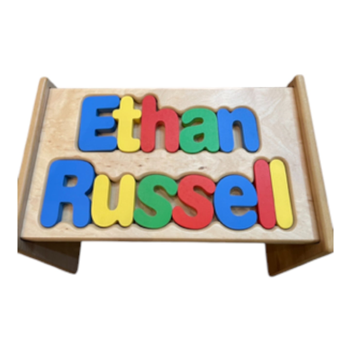 Ethan Russel Two Name  Personalized Puzzle Stool
