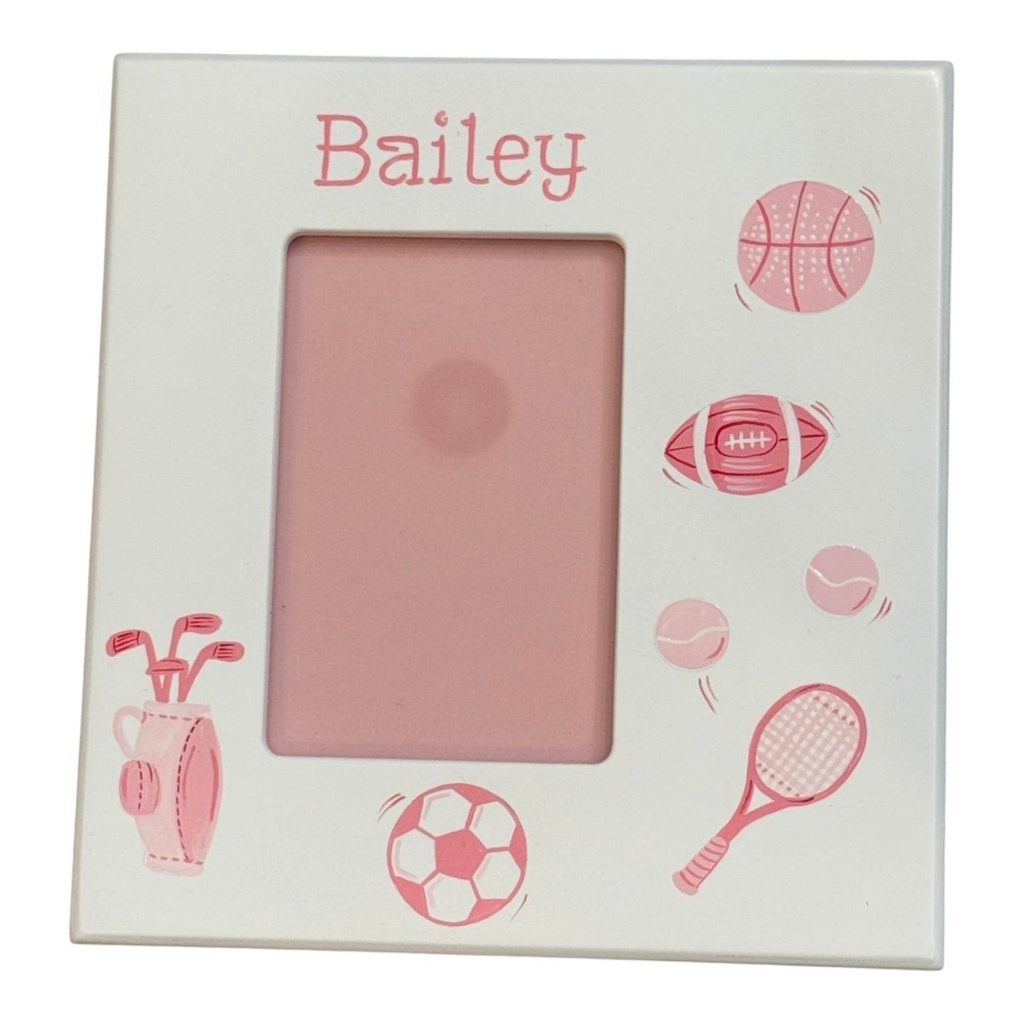 Bailey  Pinks All Sports Theme Personalized  Picture Frame