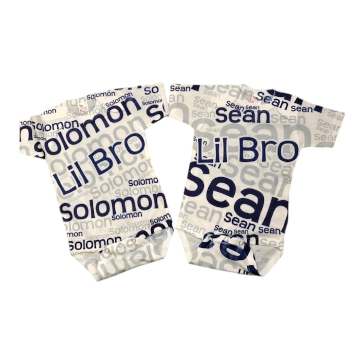Lil Bro Solomon/ Sean Scattered Name Onesies