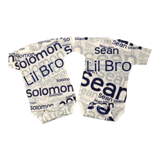 Lil Bro Solomon/ Sean Scattered Name Onesies