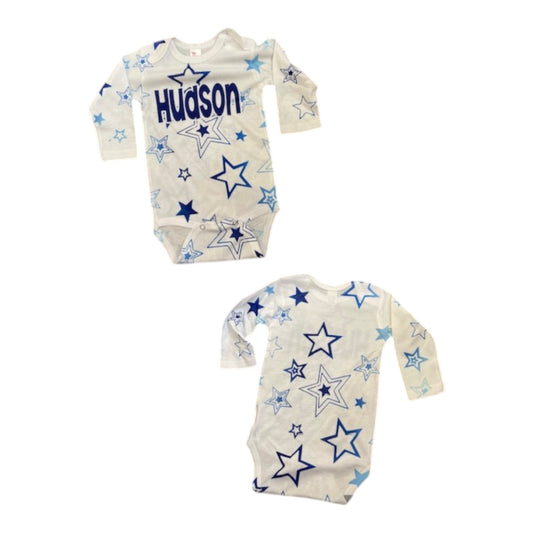Hudson Stars Theme Long Sleeve Onesie
