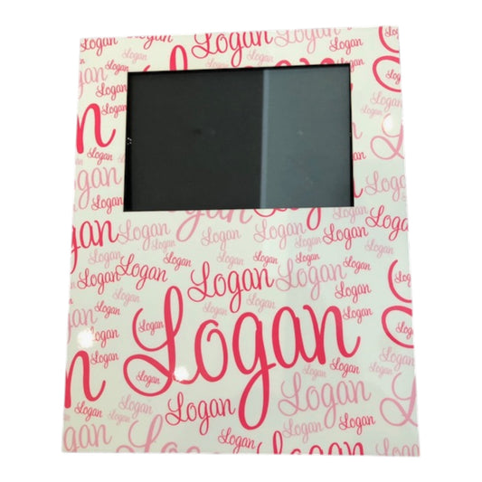 Logan Pinks Scattered Name Personalized Picture Frame