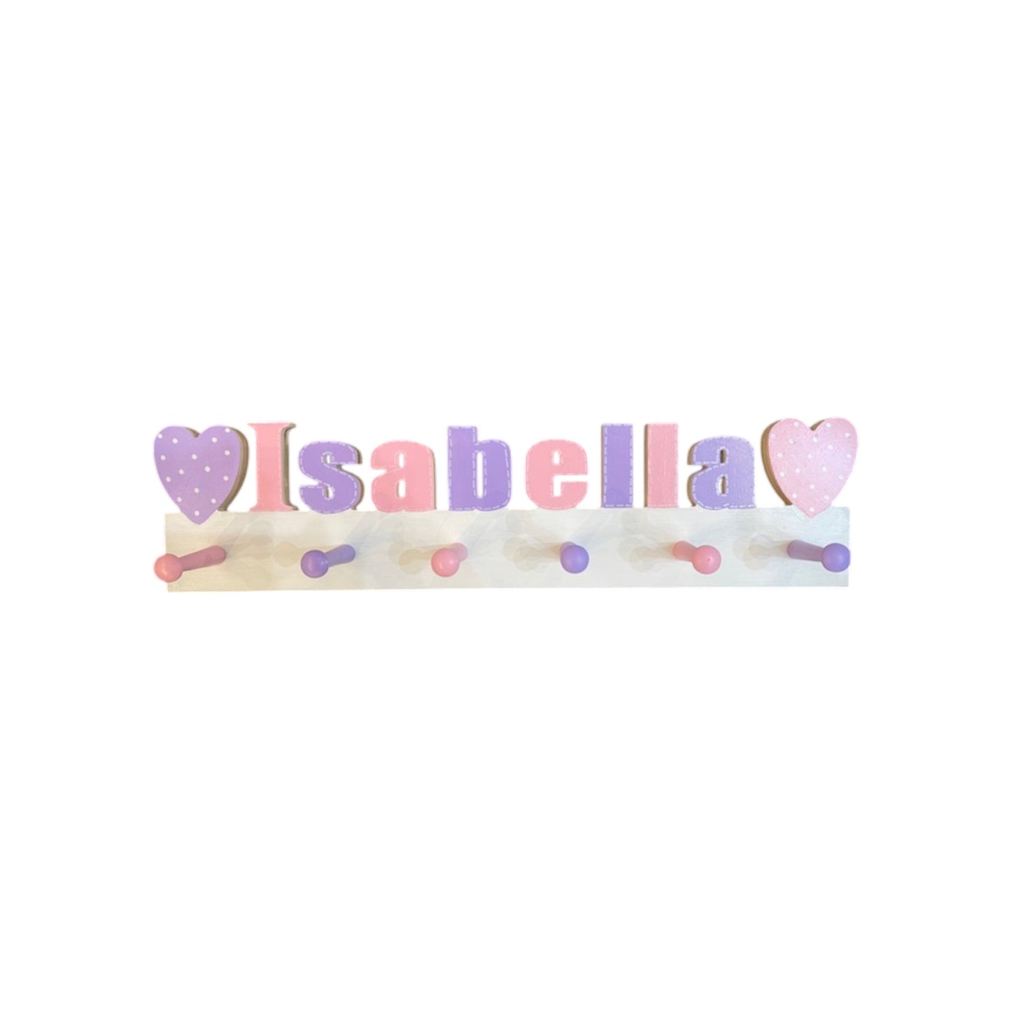 Isabella Cut  Out Name with Hearts Wall Rack