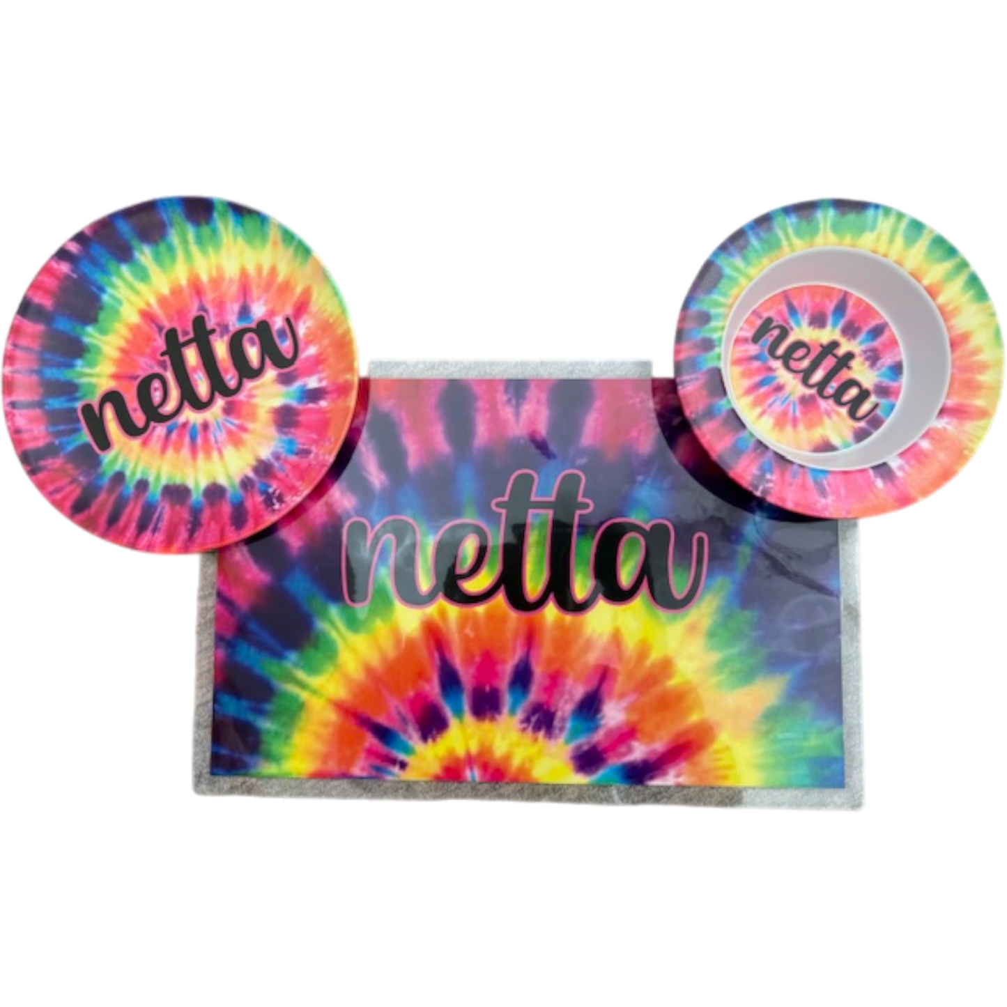 Netty Rainbow Theme Microwaveable Dishwasher Safe Dish Set