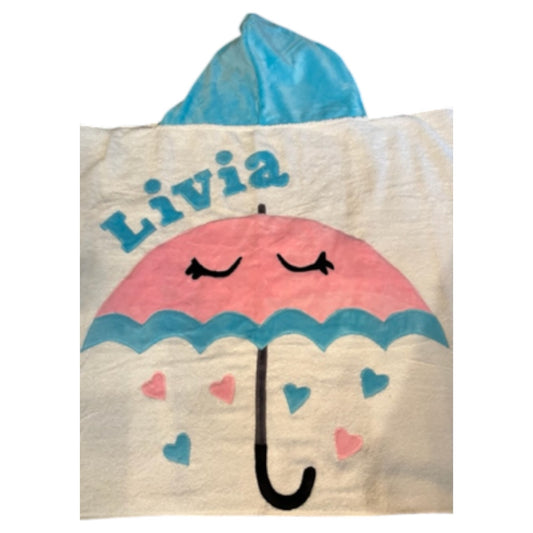 Livia  Minky Umbrella Design Hooded Towel