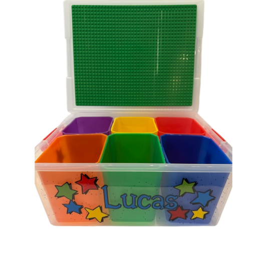 Lucas Lego Board Top  Personalized Storage Box