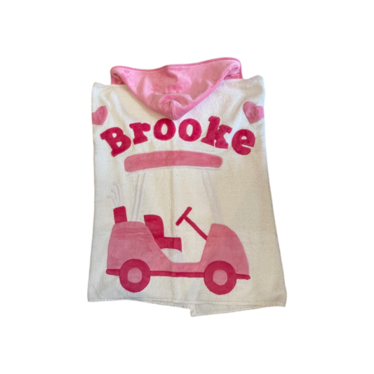 Brooke Minky Golf Cart Design Hooded Towel