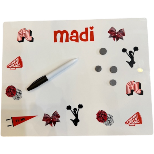 Madi Cheerleader Theme Magnetic and Wipe Off Board