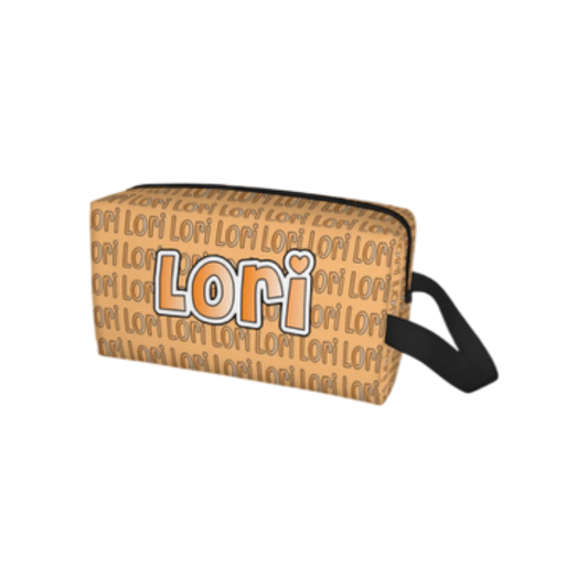 Lori Orange Personalized Toiletry Bag