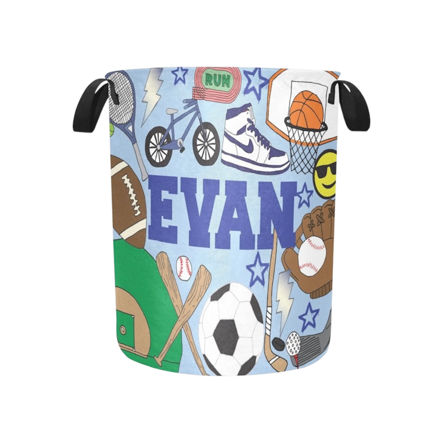 Evan Boys Theme Personalized Canvas Storage Hamper/Toy Bin