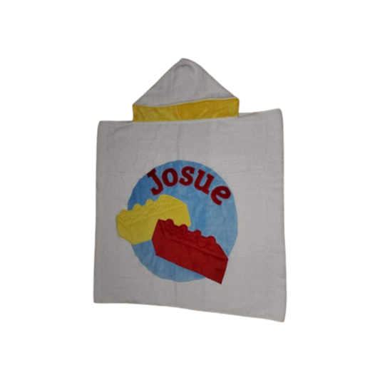 Josue Blocks Minky Design Hooded Towel