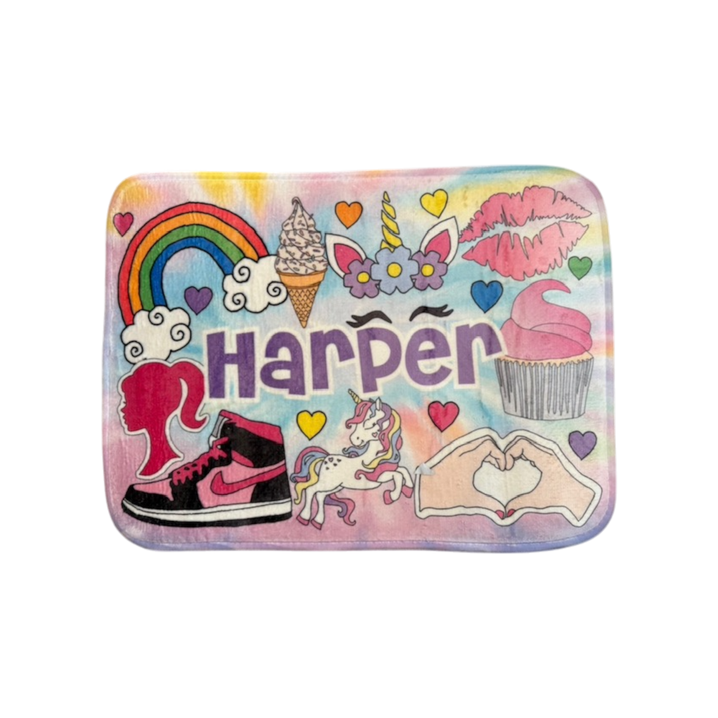 Harper Girly Girl Theme Personalized Floor Mat