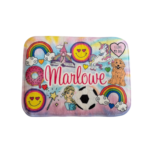 Madison Girly Girl Theme Personalized   Floor Mat
