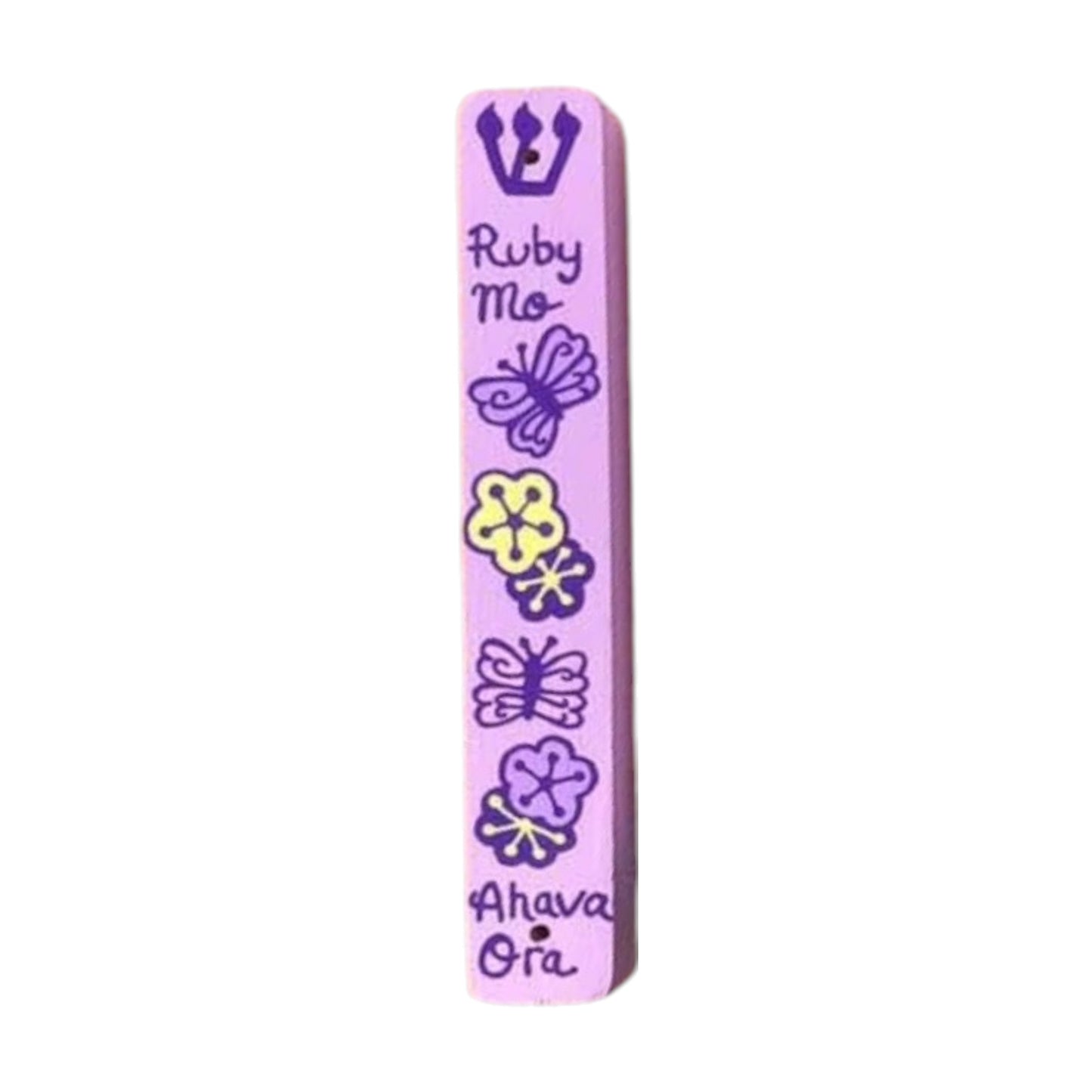Ruby Flowers Theme Personalize Mezuzzah
