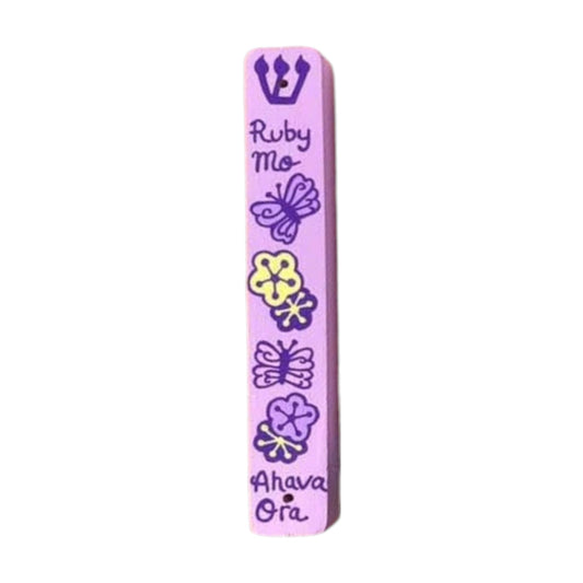 Ruby Flowers Theme Personalize Mezuzzah